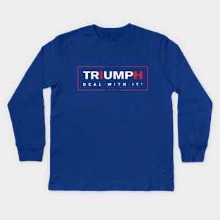 TRIUMPH - Red & White Kids Long Sleeve T-Shirt